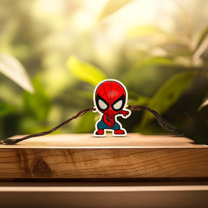 Spiderman Rakhi in Wood with Superhero Design for Brother - Sblossom