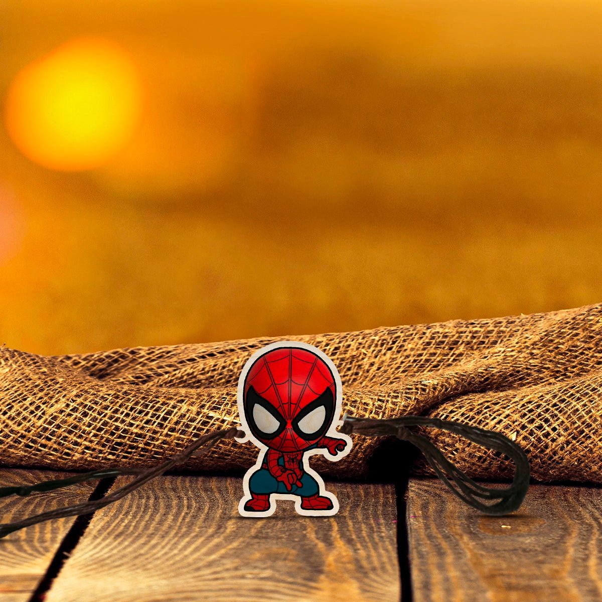 Spiderman Rakhi in Wood with Superhero Design for Brother - Sblossom