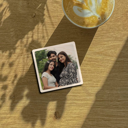 Square Photo Fridge Magnet in Wood with Rounded Corner Print - Sblossom