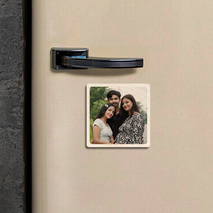 Square Photo Fridge Magnet in Wood with Rounded Corner Print - Sblossom
