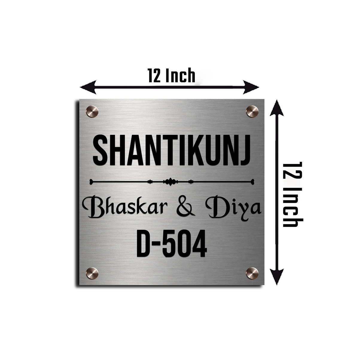 SS Name Board – House Name & Number Steel in 3D - Sblossom