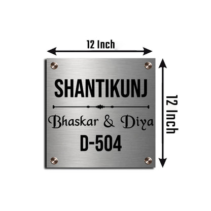 SS Name Board – House Name & Number Steel in 3D - Sblossom