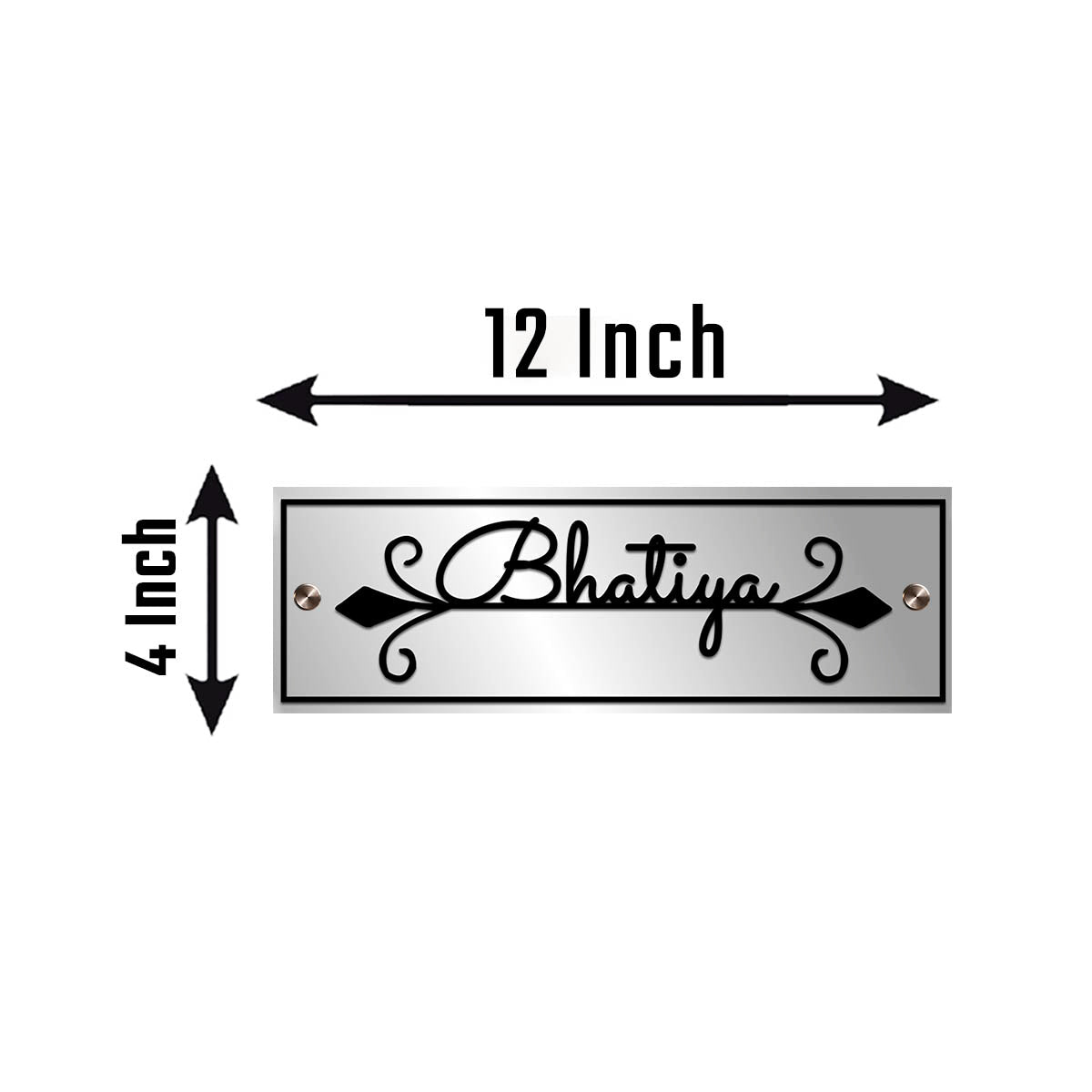 SS Name Plate for Home – Elegant Cursive Scroll in 3D - Sblossom