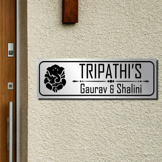 Stainless Steel Nameplates – Ganesha Family in 3D - Sblossom