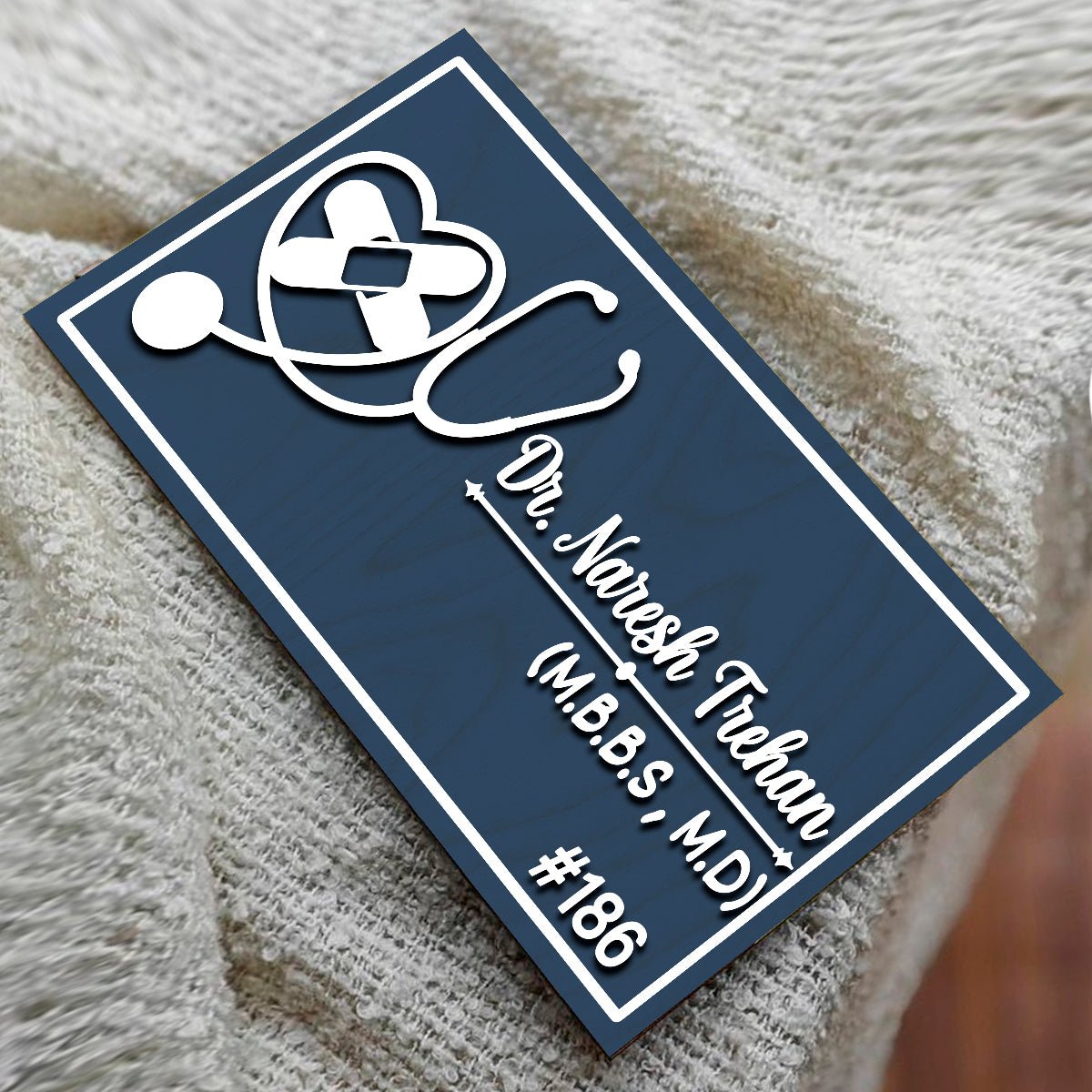 Stethoscope Heart Doctor Name Plate for Clinic - Sblossom