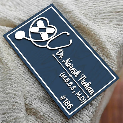 Stethoscope Heart Doctor Name Plate for Clinic - Sblossom