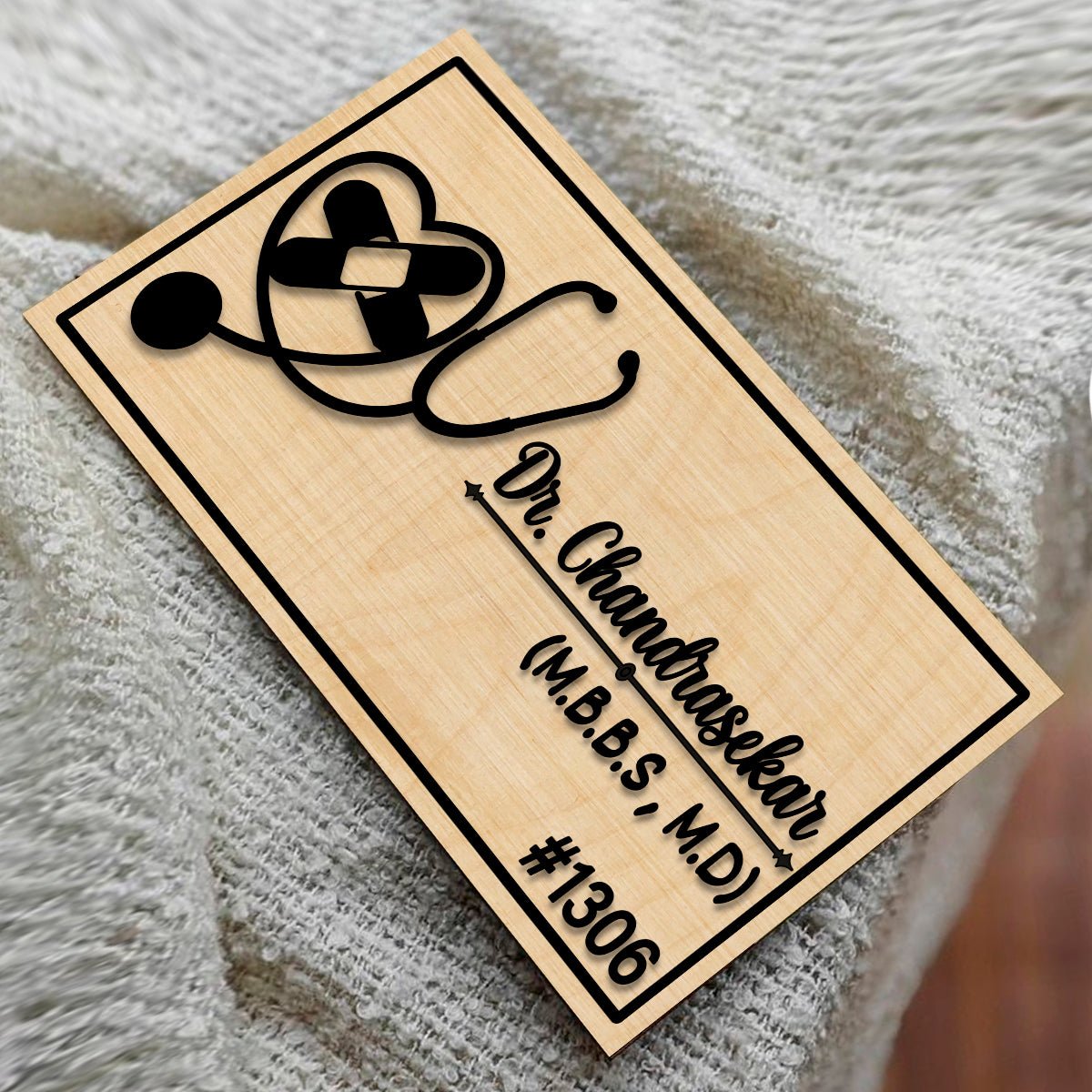 Stethoscope Heart Doctor Name Plate for Clinic - Sblossom