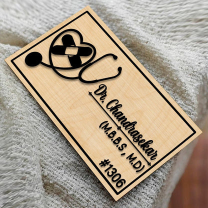 Stethoscope Heart Doctor Name Plate for Clinic - Sblossom