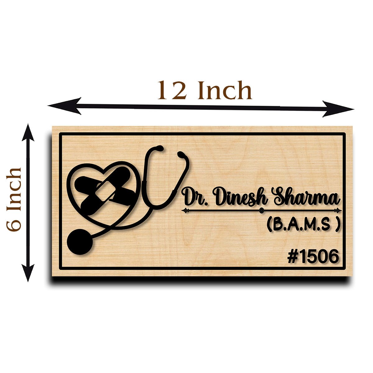 Stethoscope Heart Doctor Name Plate for Clinic - Sblossom