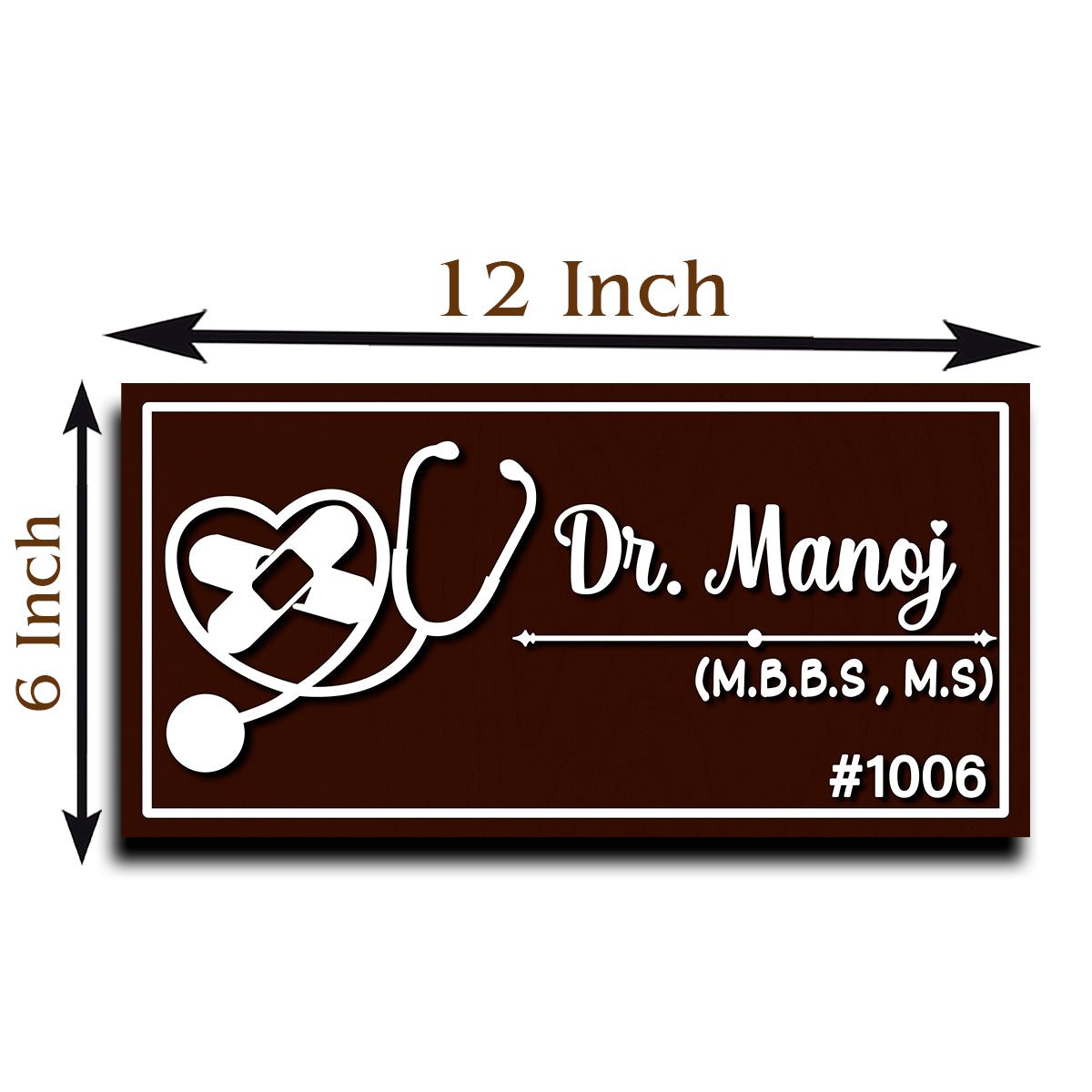 Stethoscope Heart Doctor Name Plate for Clinic - Sblossom