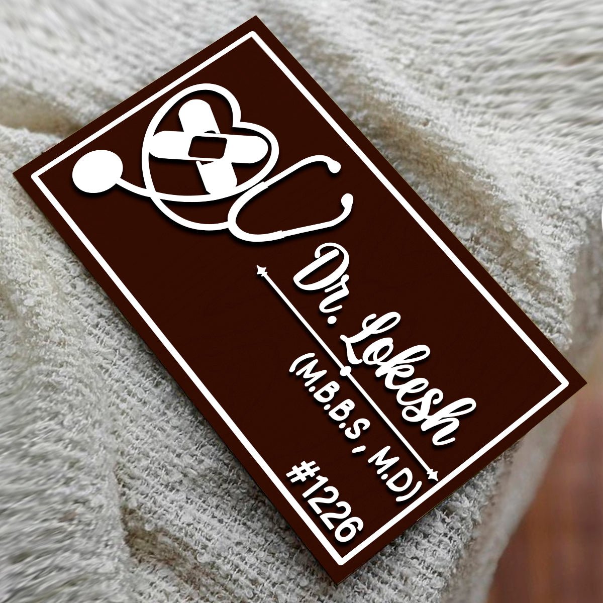 Stethoscope Heart Doctor Name Plate for Clinic - Sblossom
