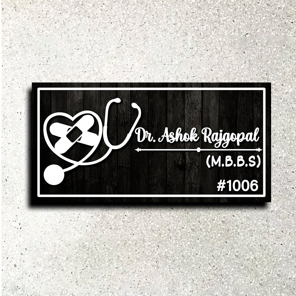 Stethoscope Heart Doctor Name Plate for Clinic - Sblossom
