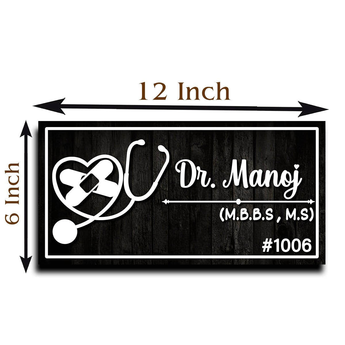 Stethoscope Heart Doctor Name Plate for Clinic - Sblossom