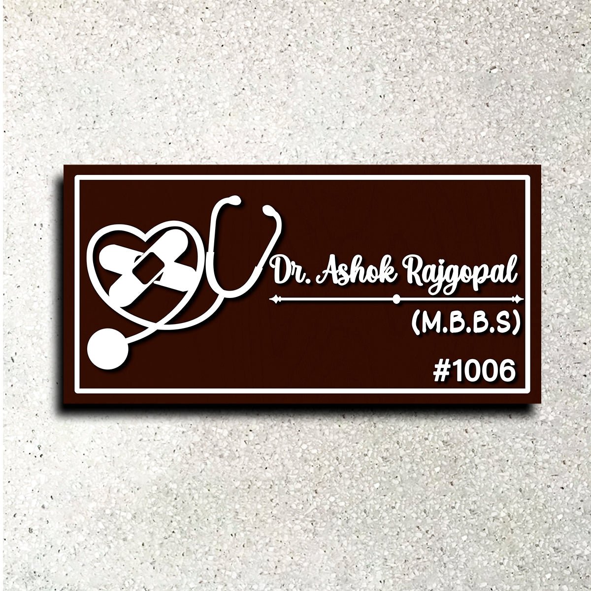 Stethoscope Heart Doctor Name Plate for Clinic - Sblossom