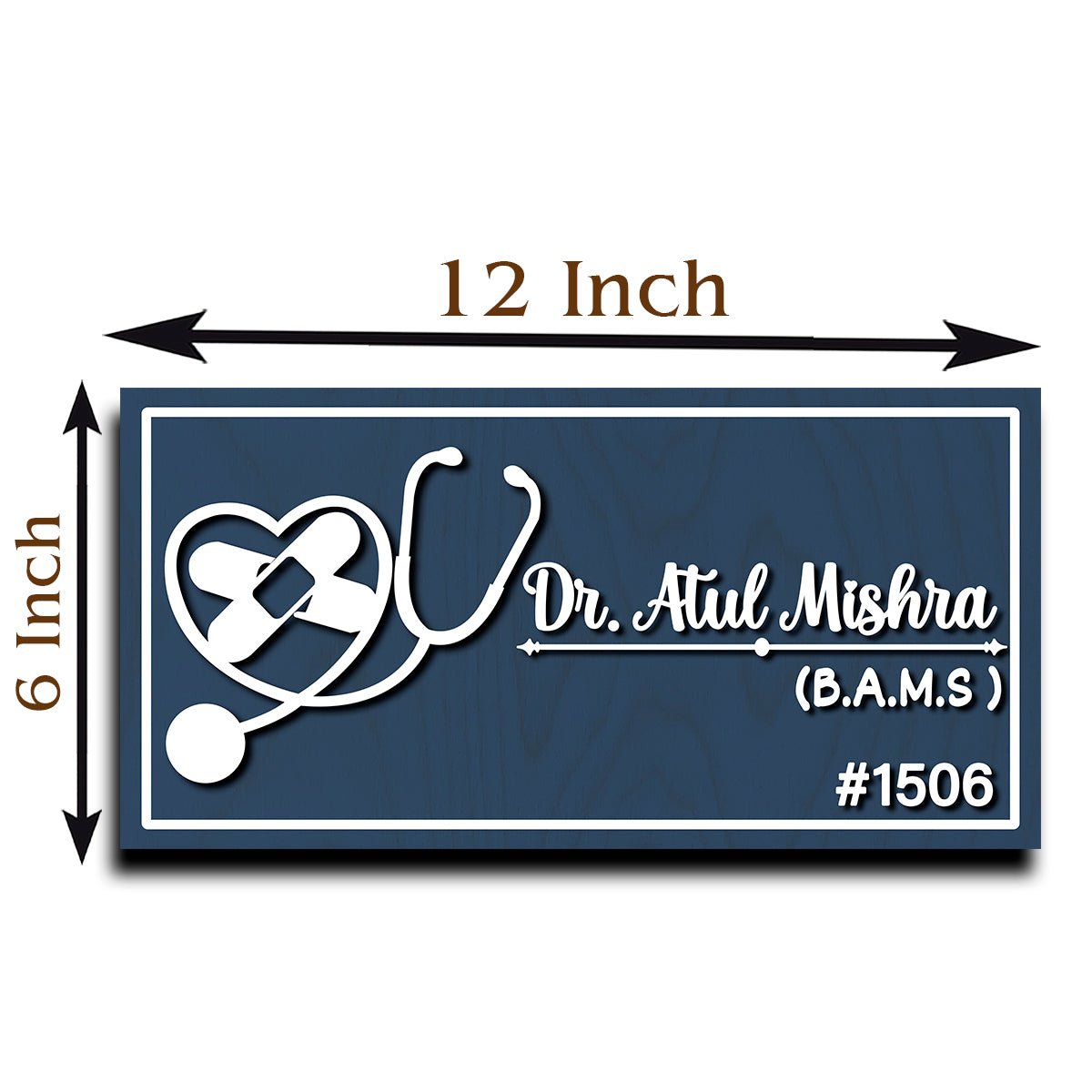 Stethoscope Heart Doctor Name Plate for Clinic - Sblossom