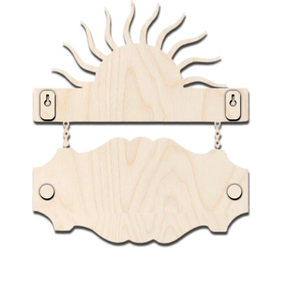 Sun-Ray Wood Name Plate for House - Sblossom