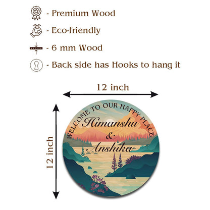 Sunrise Couple Scene Name Plate Design for Home - Sblossom