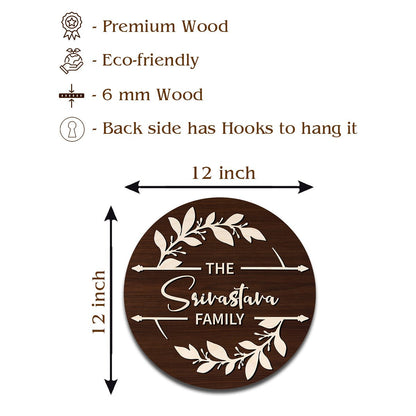 Surname House Name Plate – Round Family Sign in 3D - Sblossom