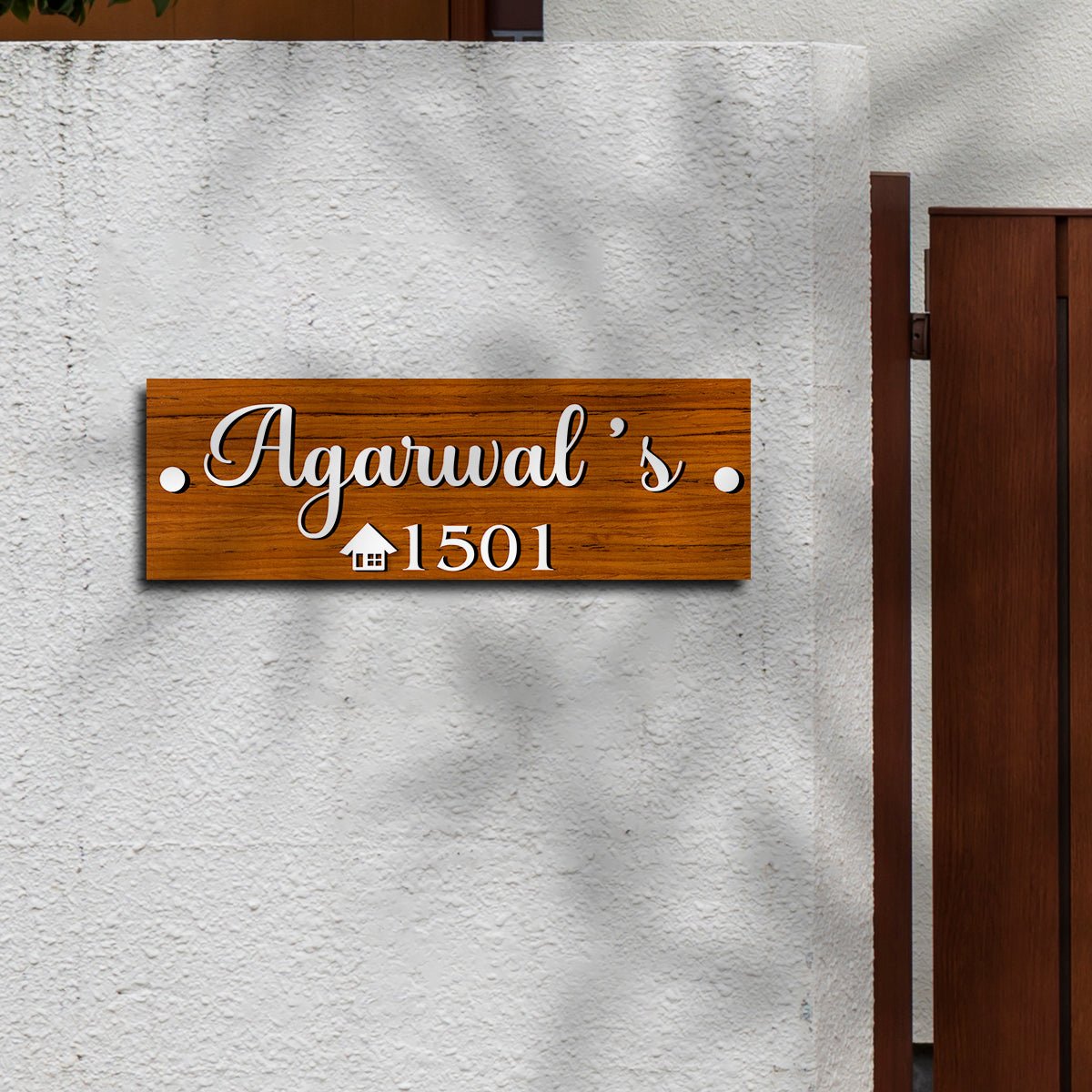 Surname Name Plate Design for Home, 12x4 Inch - Sblossom