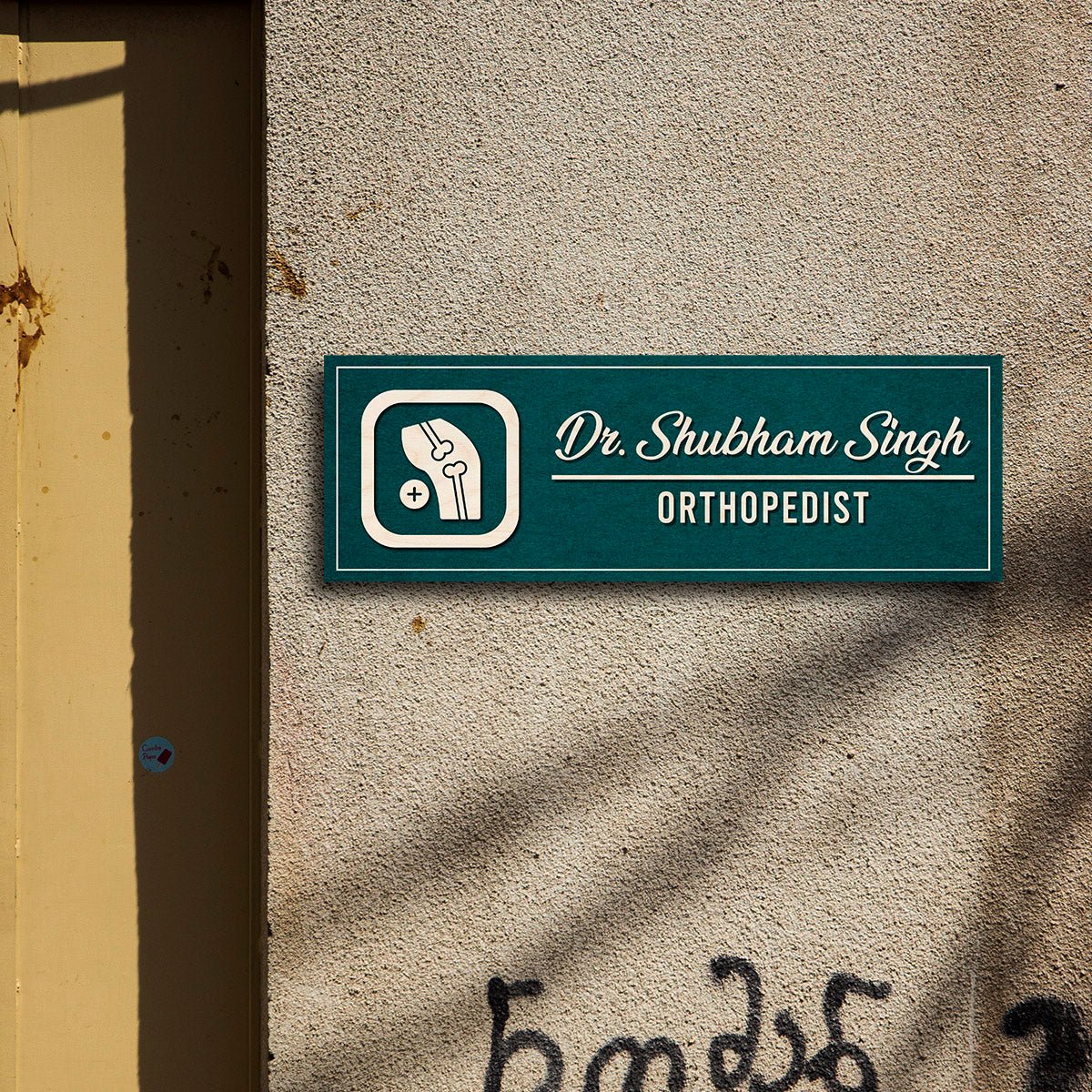 Teal-Slim Orthopedist Doctors Nameplate for Clinic – Print - Sblossom