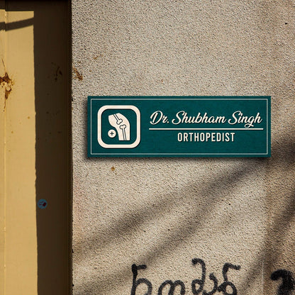 Teal-Slim Orthopedist Doctors Nameplate for Clinic – Print - Sblossom