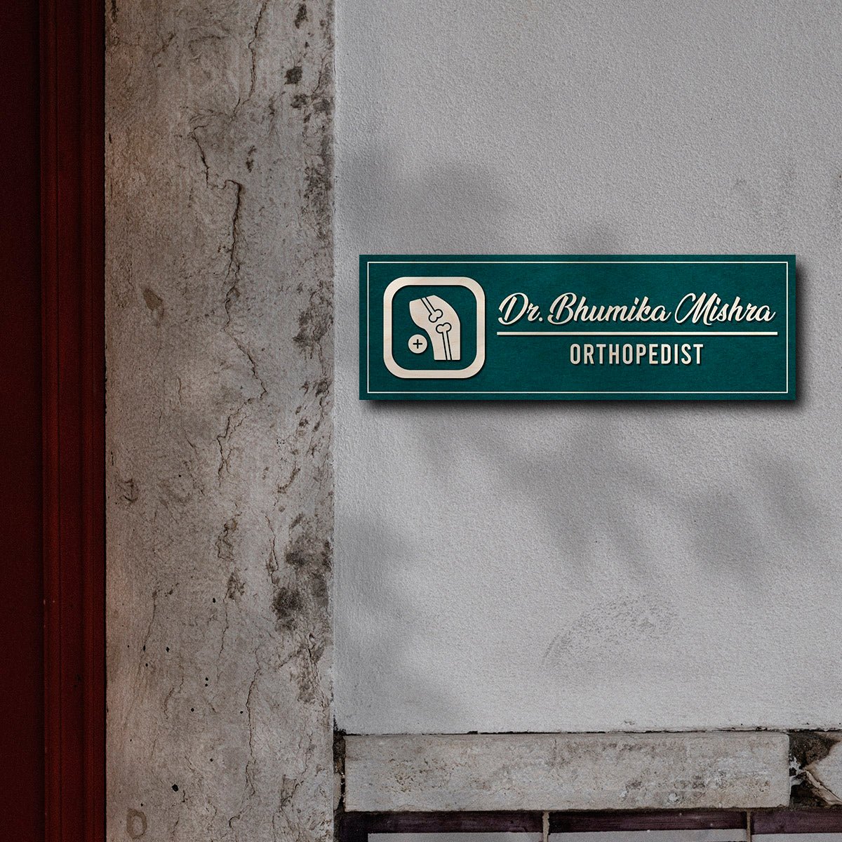 Teal-Slim Orthopedist Doctors Nameplate for Clinic – Print - Sblossom