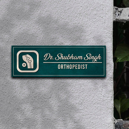 Teal-Slim Orthopedist Doctors Nameplate for Clinic – Print - Sblossom