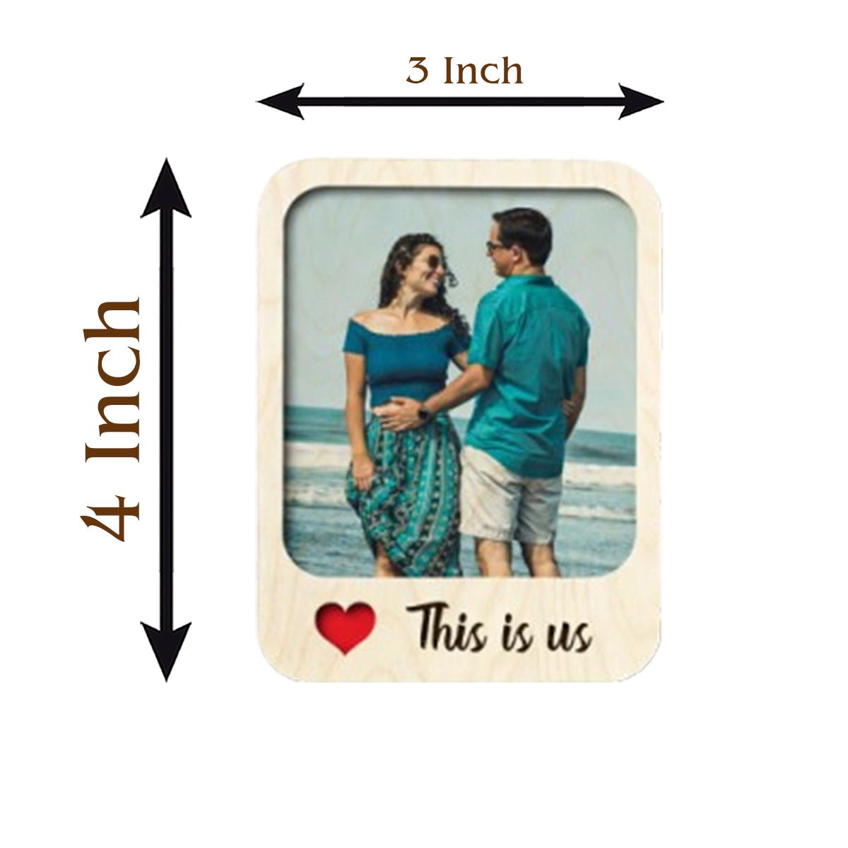 This Is Us Couple Magnet in Wood with Heart Photo Print Design - Sblossom