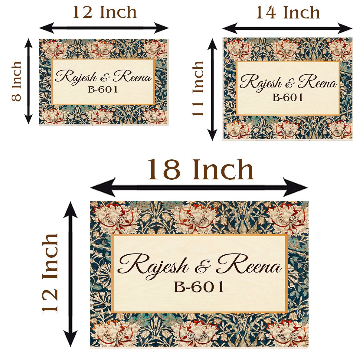 Tile-Pattern Name Plate Design for Main Door - Sblossom