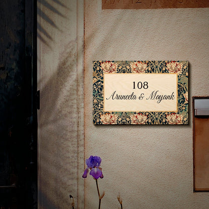 Tile-Pattern Name Plate Design for Main Door - Sblossom