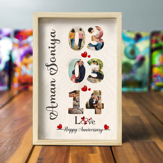 Timeless Love Anniversary Frame in Wood with Personalized Photo - Sblossom