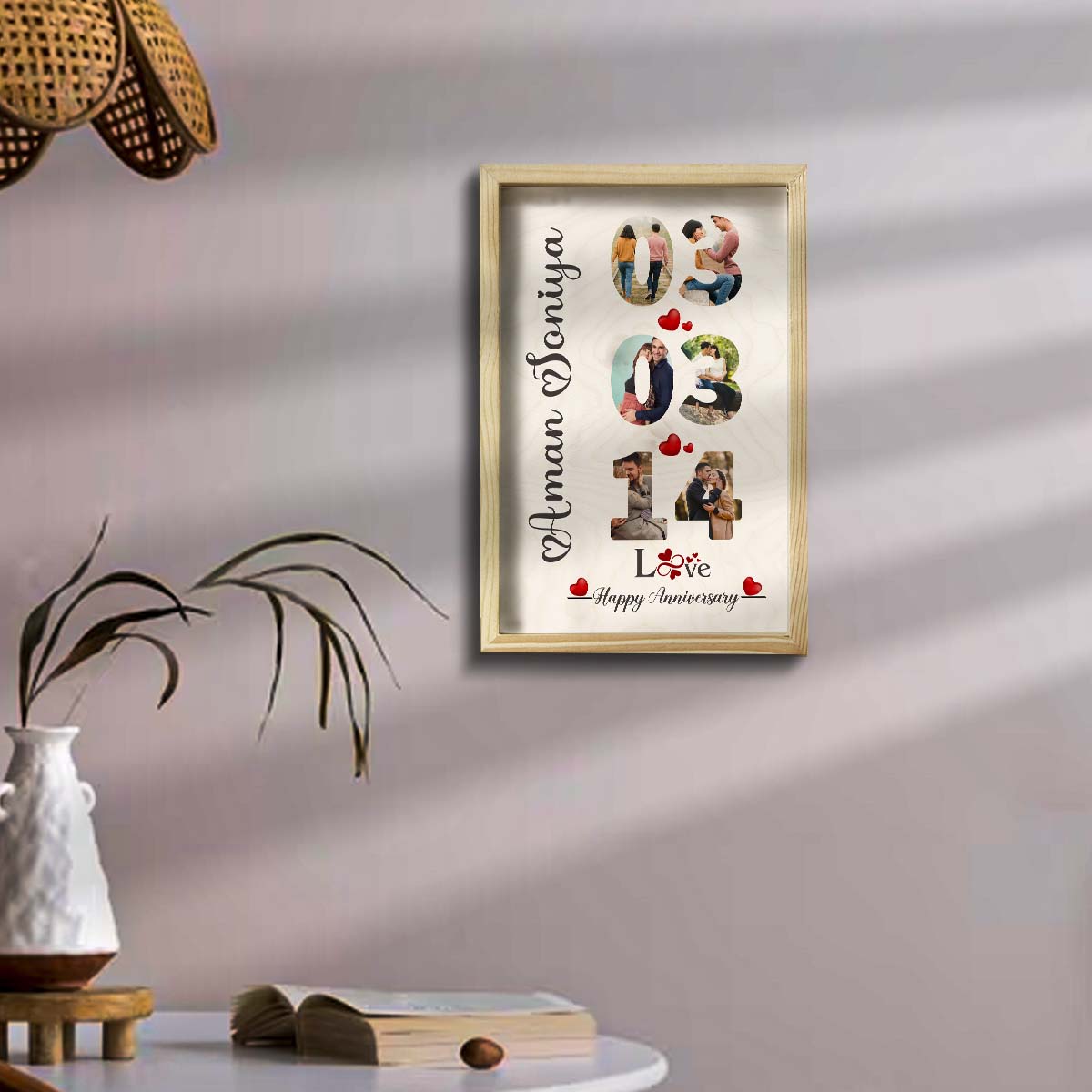 Timeless Love Anniversary Frame in Wood with Personalized Photo - Sblossom