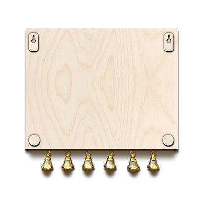 Traditional Bell Name Plate in Wood with Personalized Family Name - Sblossom