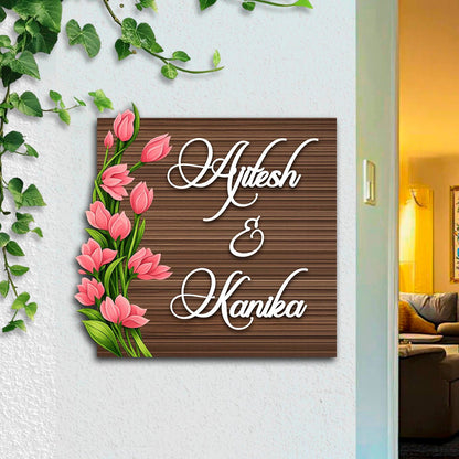 Tulip Name Plate Design for Couple Home – Tulips - Sblossom
