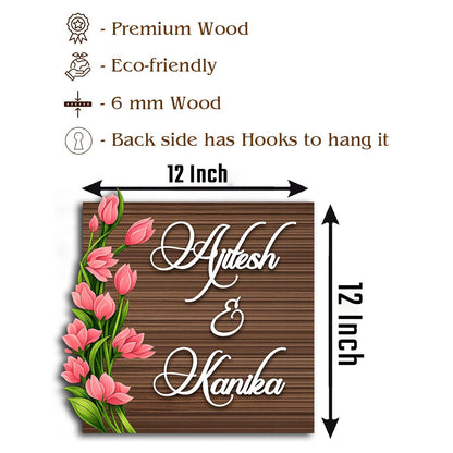 Tulip Name Plate Design for Couple Home – Tulips - Sblossom