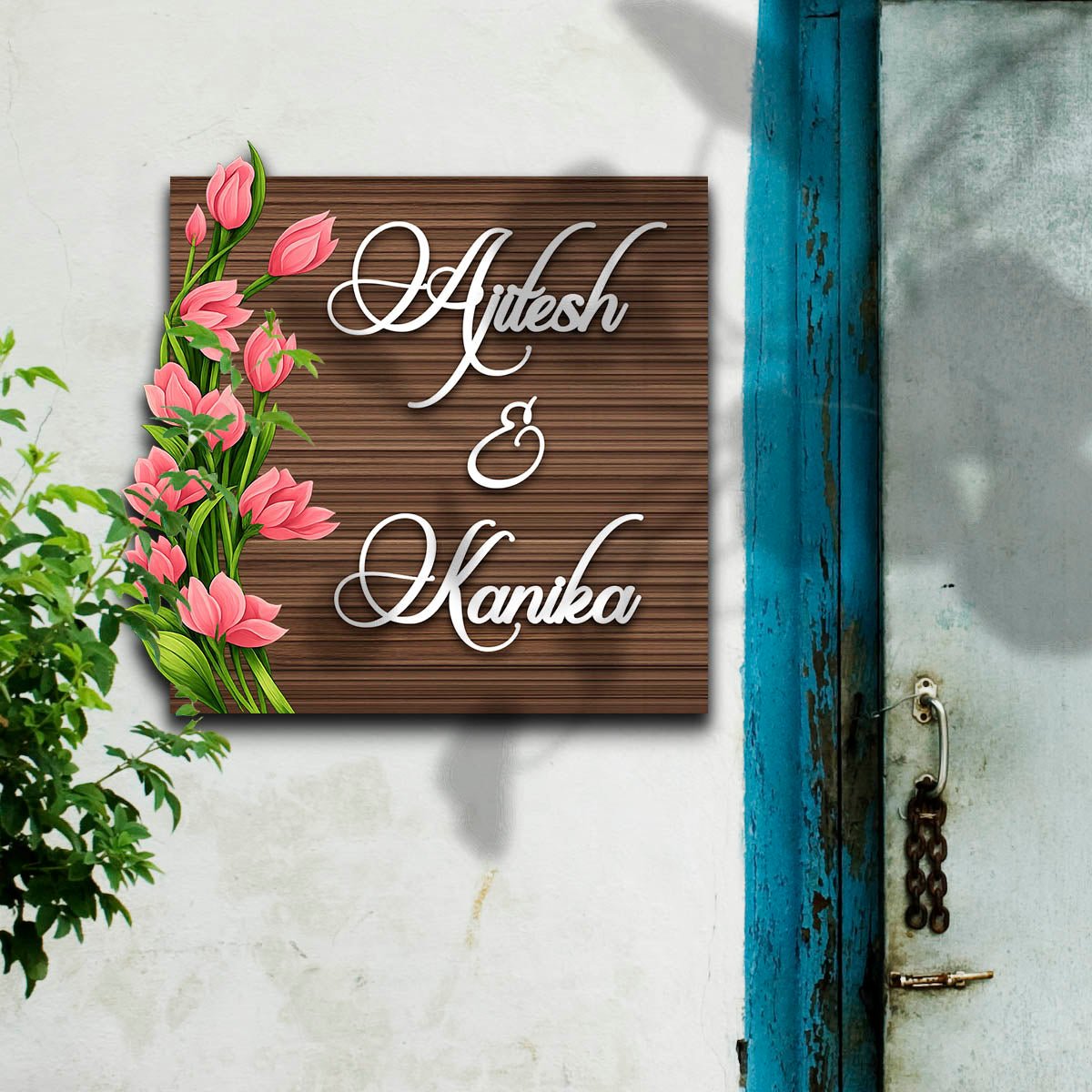 Tulip Name Plate Design for Couple Home – Tulips - Sblossom