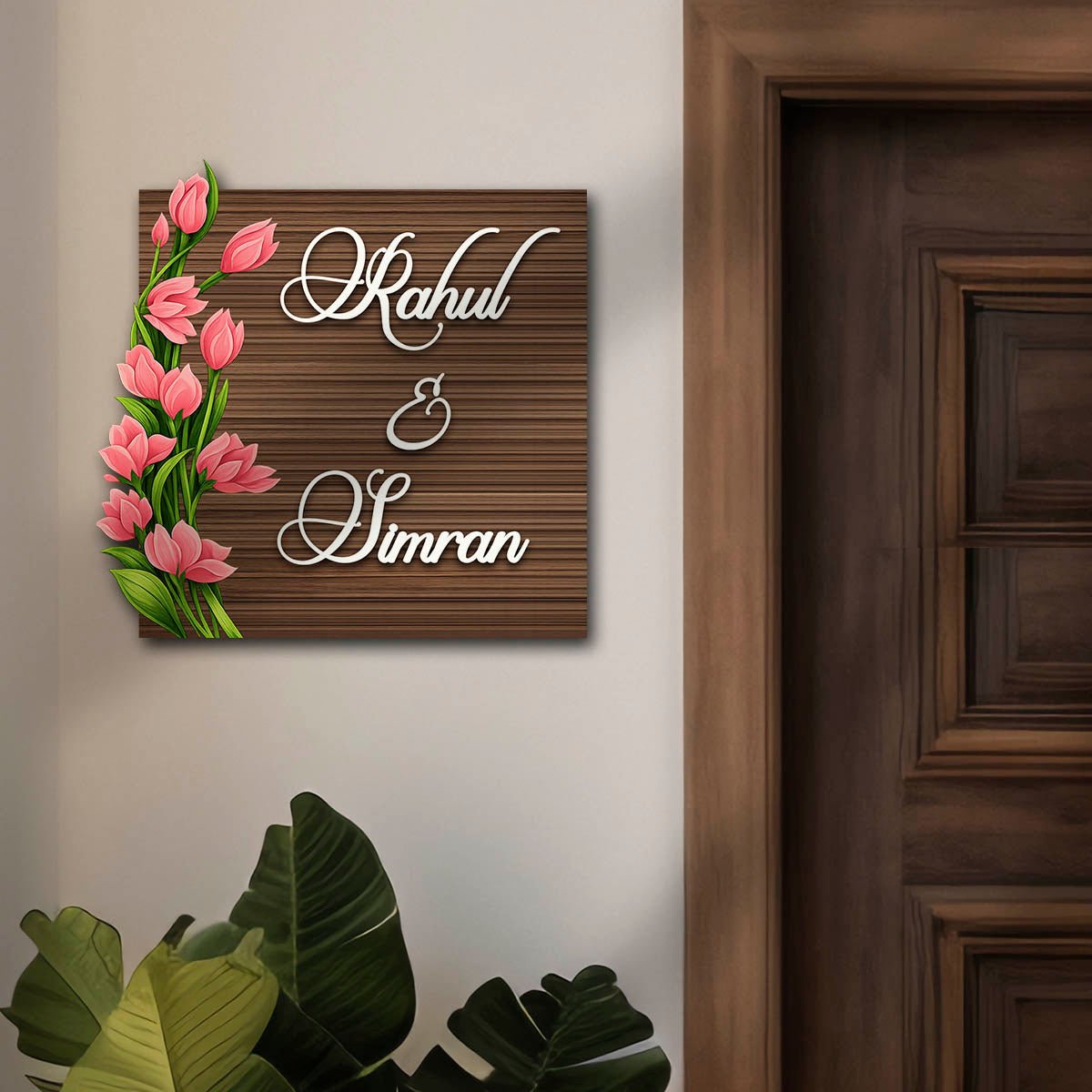 Tulip Name Plate Design for Couple Home – Tulips - Sblossom
