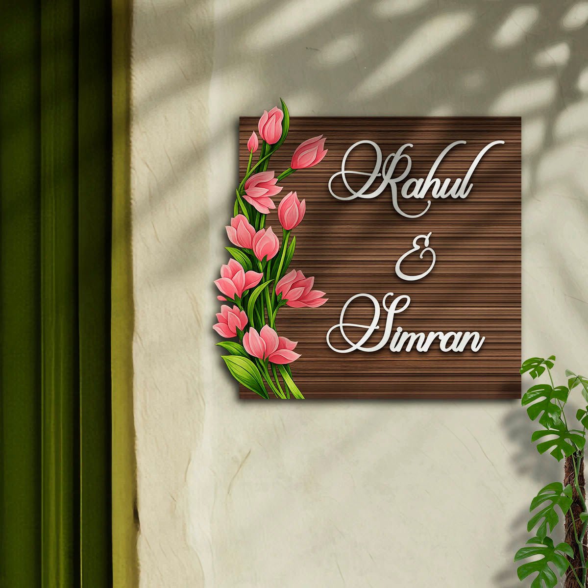 Tulip Name Plate Design for Couple Home – Tulips - Sblossom