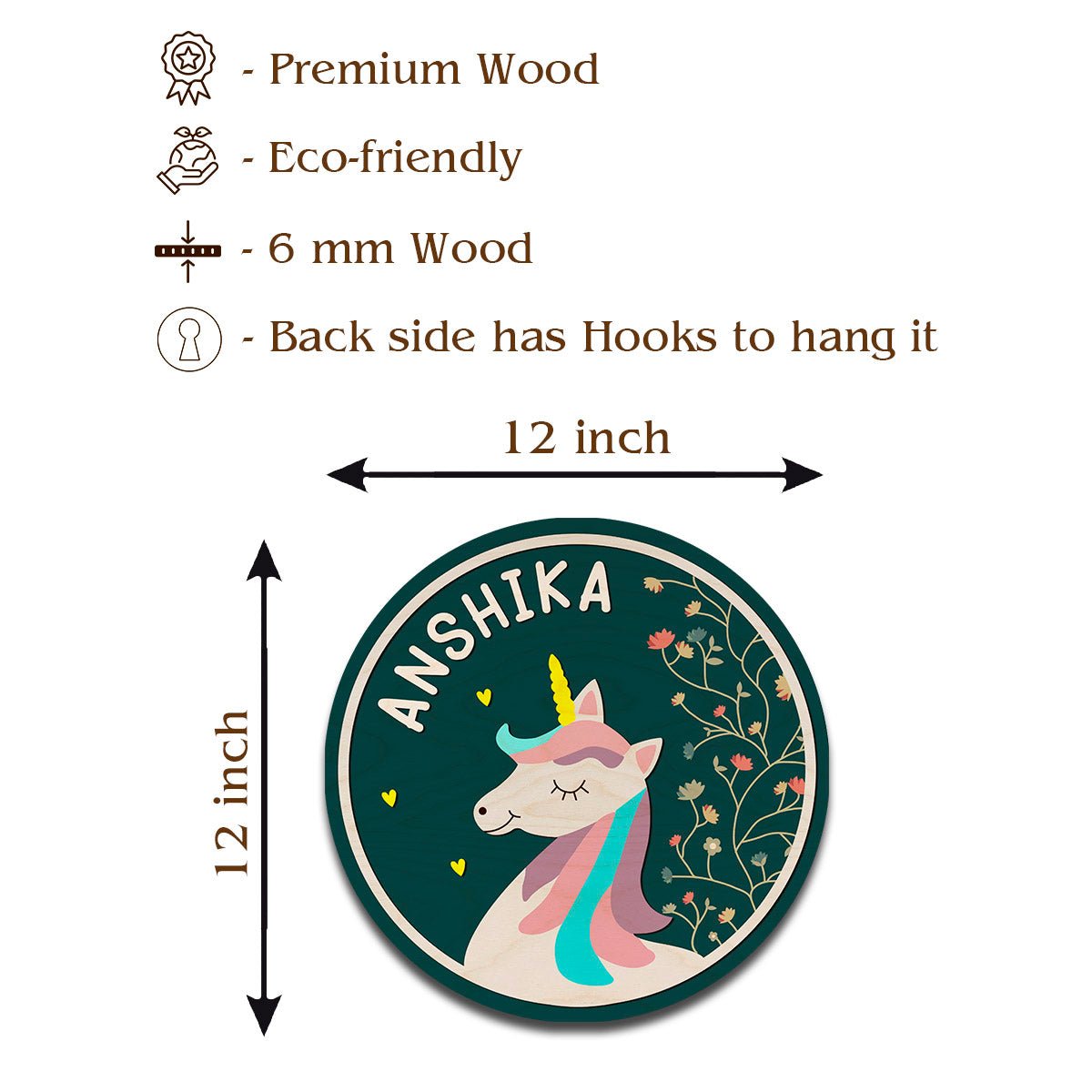 Unicorn Name Plate Design for Home - Sblossom