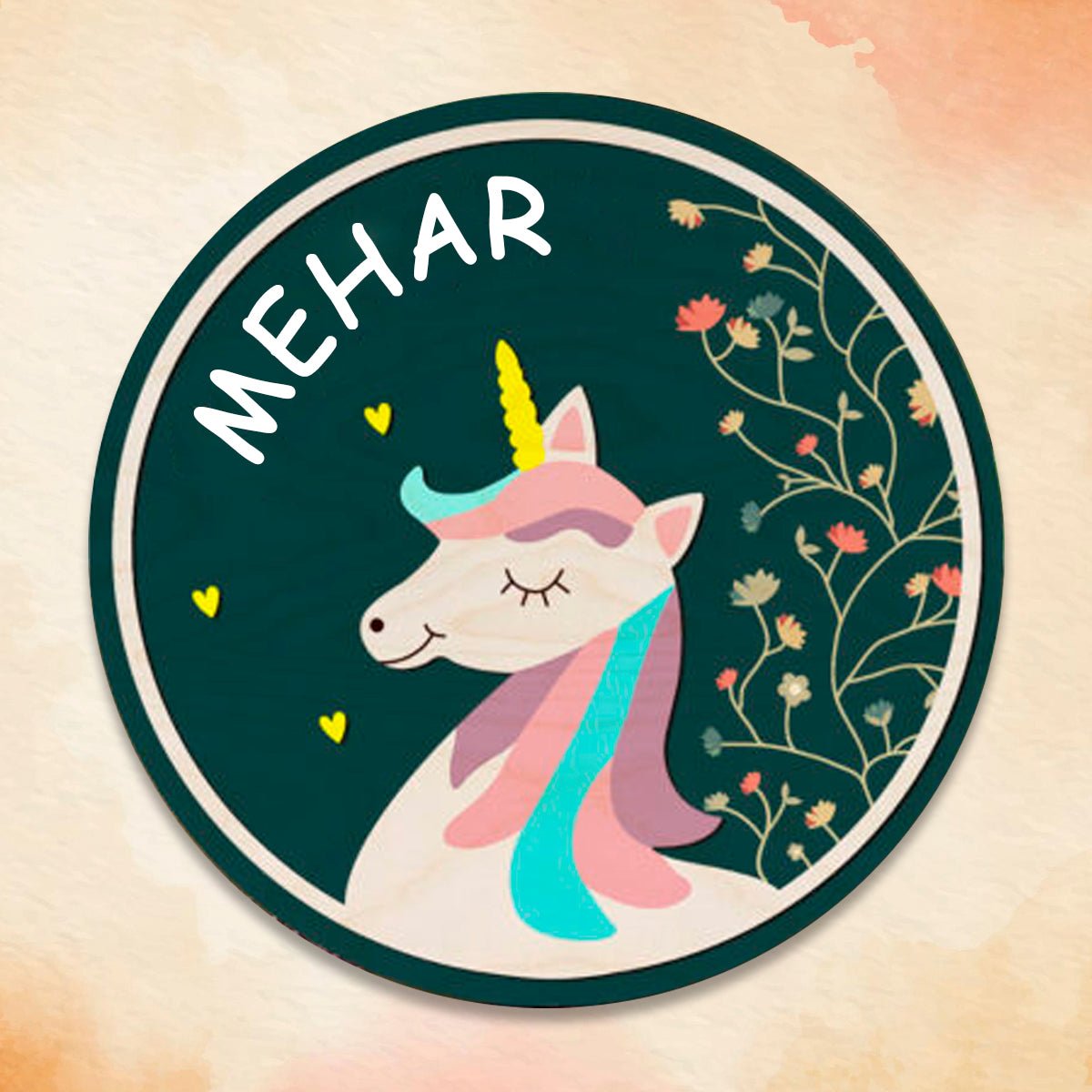 Unicorn Name Plate Design for Home - Sblossom