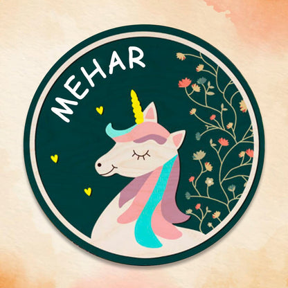 Unicorn Name Plate Design for Home - Sblossom