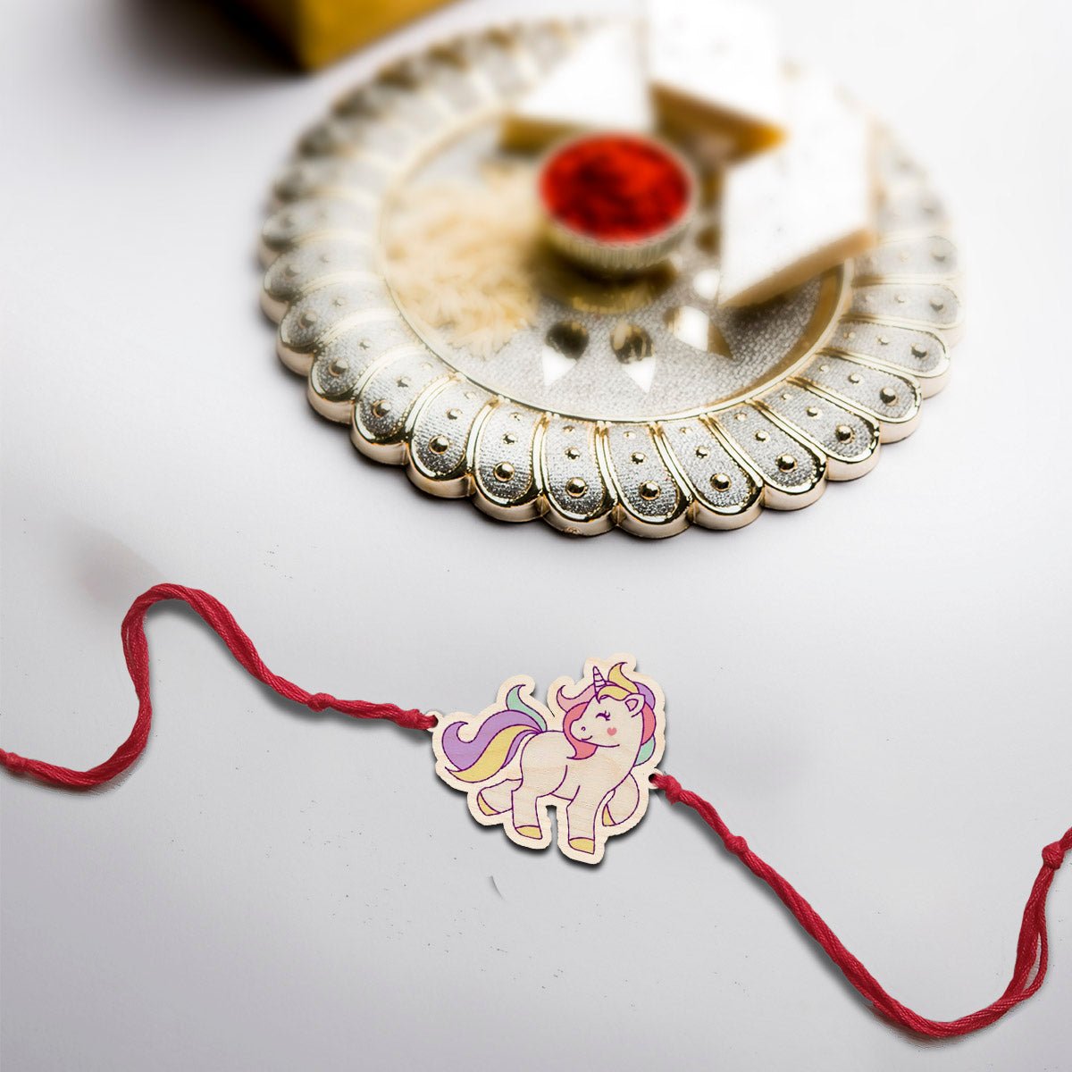 Unicorn Rakhi in Wood with Cute Design for Brother and Sister - Sblossom