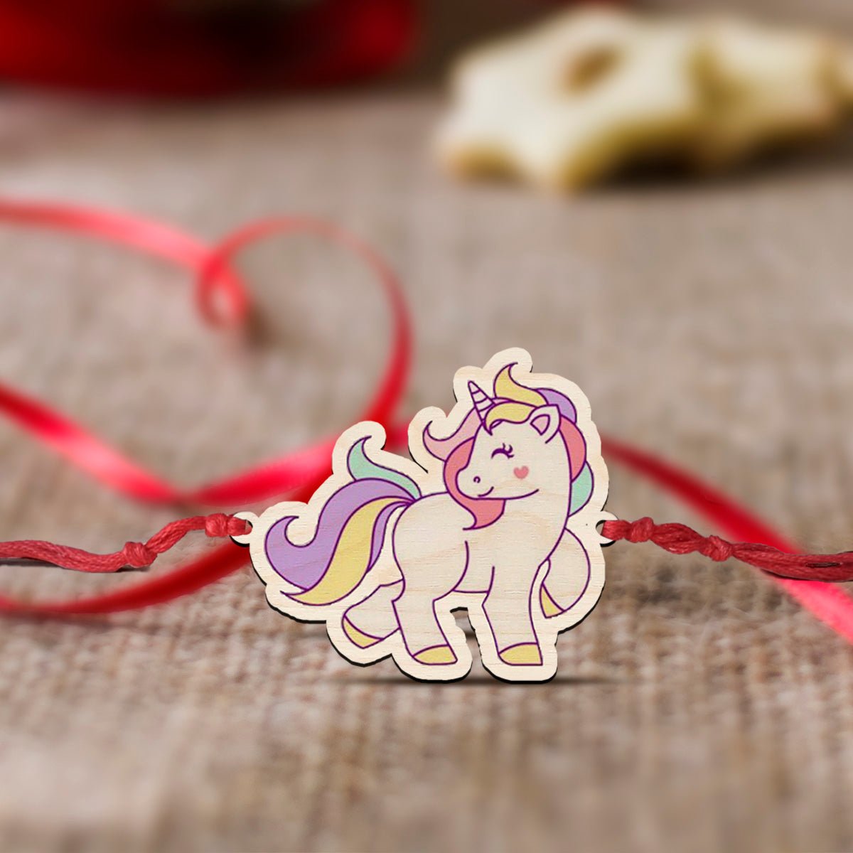 Unicorn Rakhi in Wood with Cute Design for Brother and Sister - Sblossom