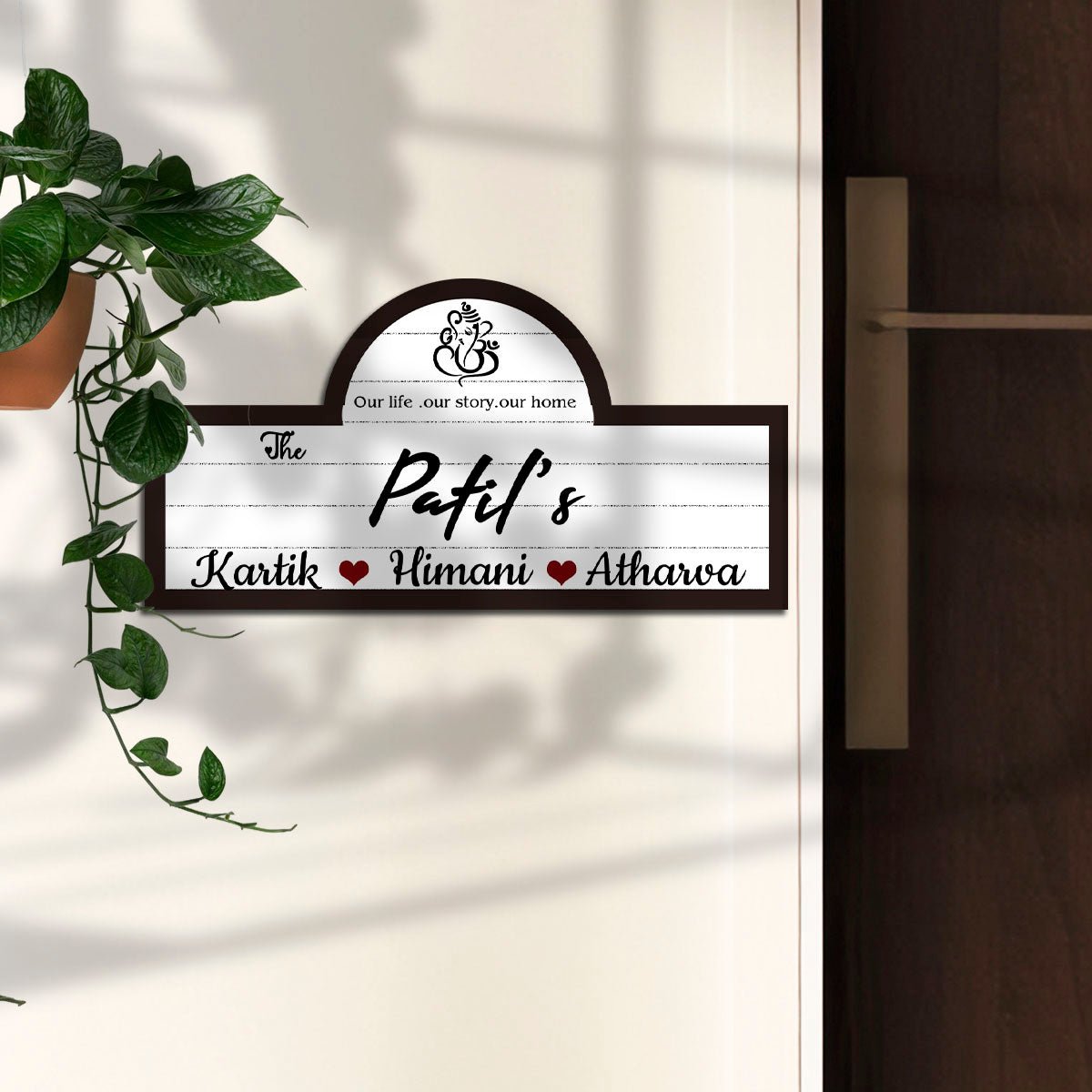 UV Print Family Name Plate with Surname for Entrance Door - Sblossom