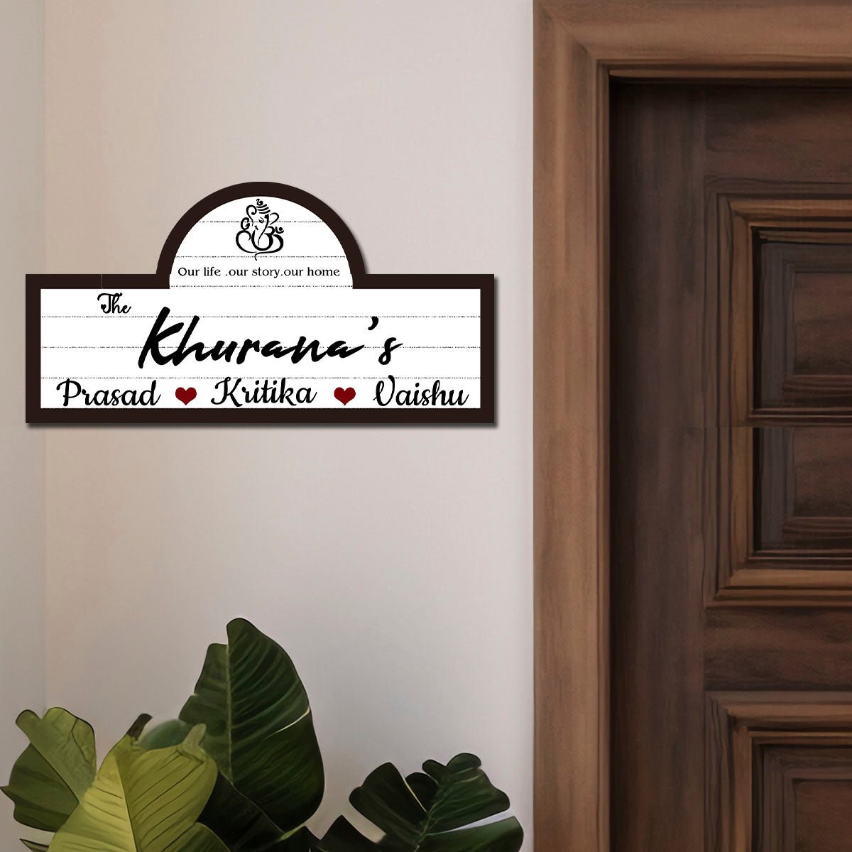 UV Print Family Name Plate with Surname for Entrance Door - Sblossom