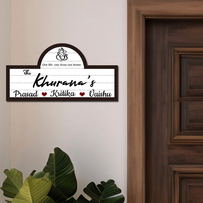 UV Print Family Name Plate with Surname for Entrance Door - Sblossom