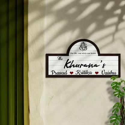UV Print Family Name Plate with Surname for Entrance Door - Sblossom