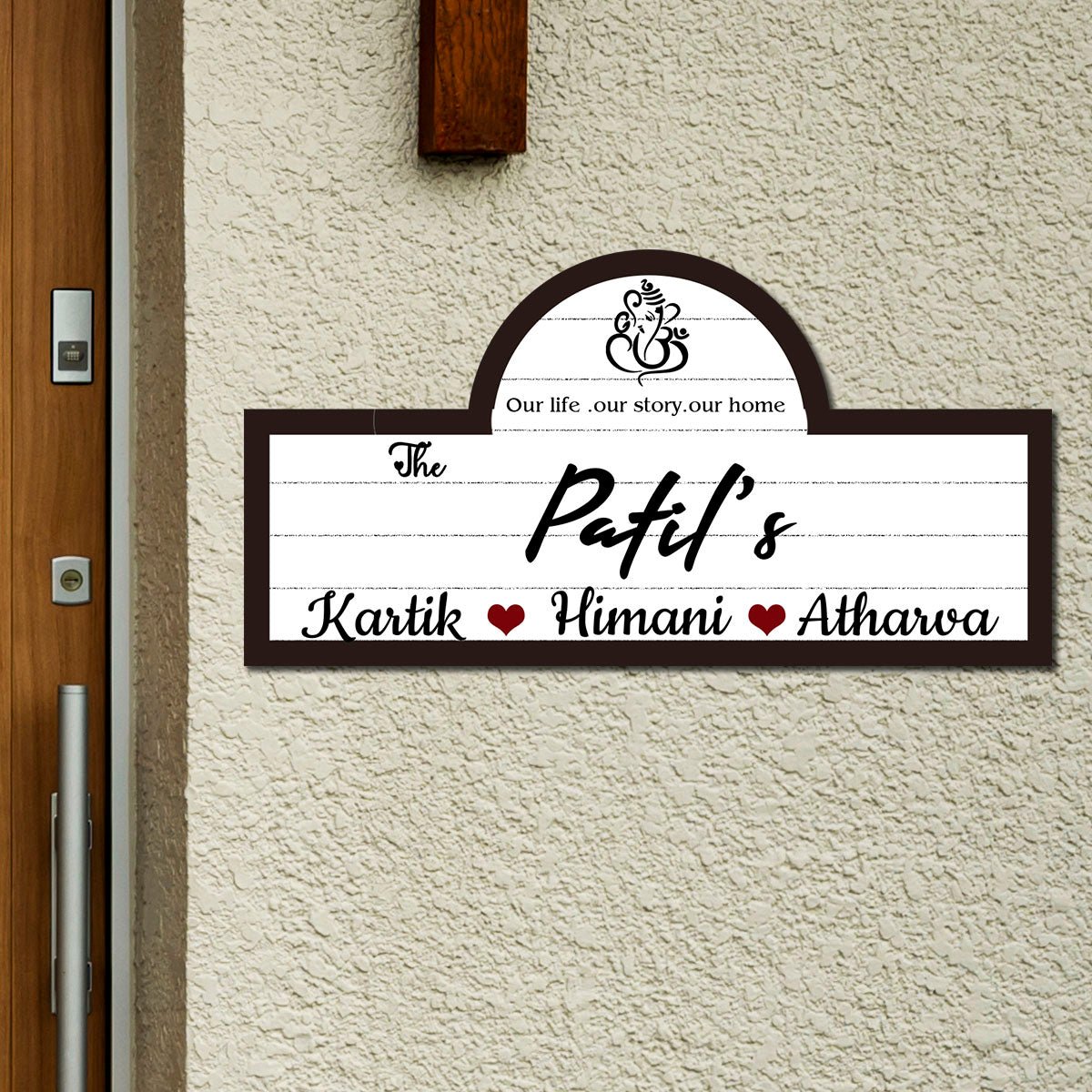 UV Print Family Name Plate with Surname for Entrance Door - Sblossom