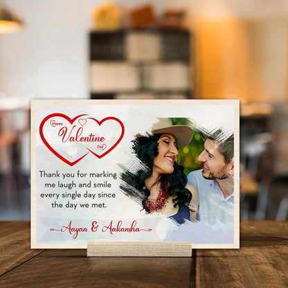 Valentine Custom Wood Print with Personalized Couple Heart Design - Sblossom