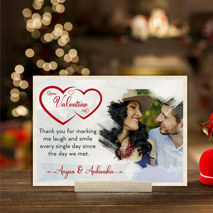 Valentine Custom Wood Print with Personalized Couple Heart Design - Sblossom